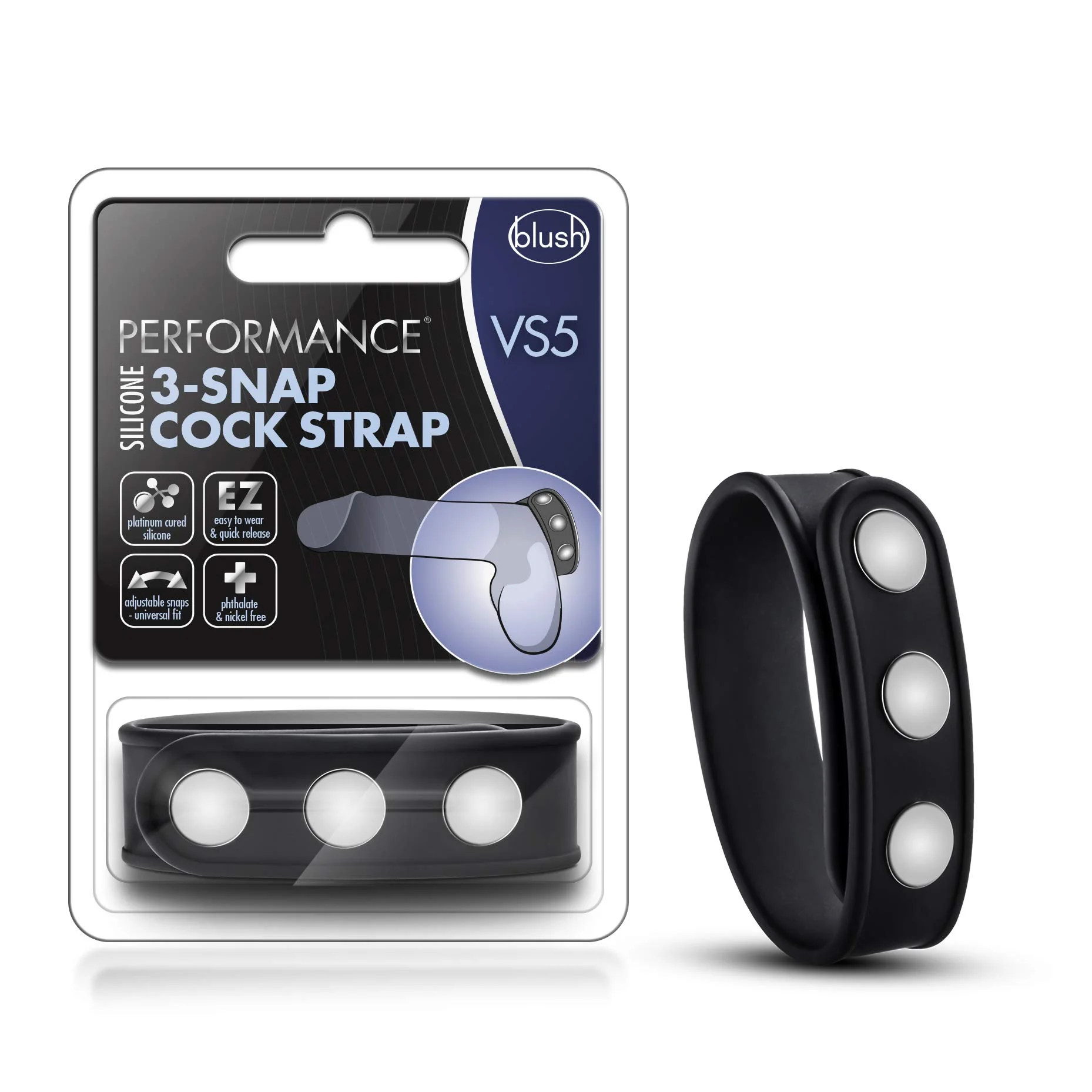 VS5 SILICONE 3 SNAP COCK STRAP