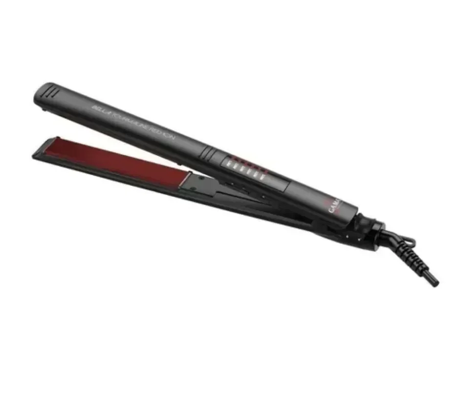 PLANCHITA DE PELO GAMA  ELEGANCE BELLA TOURMALINE ION LED NEGRA