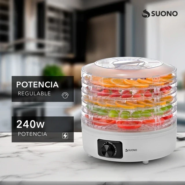 Deshidratador de Alimentos Suono con 5 Bandejas