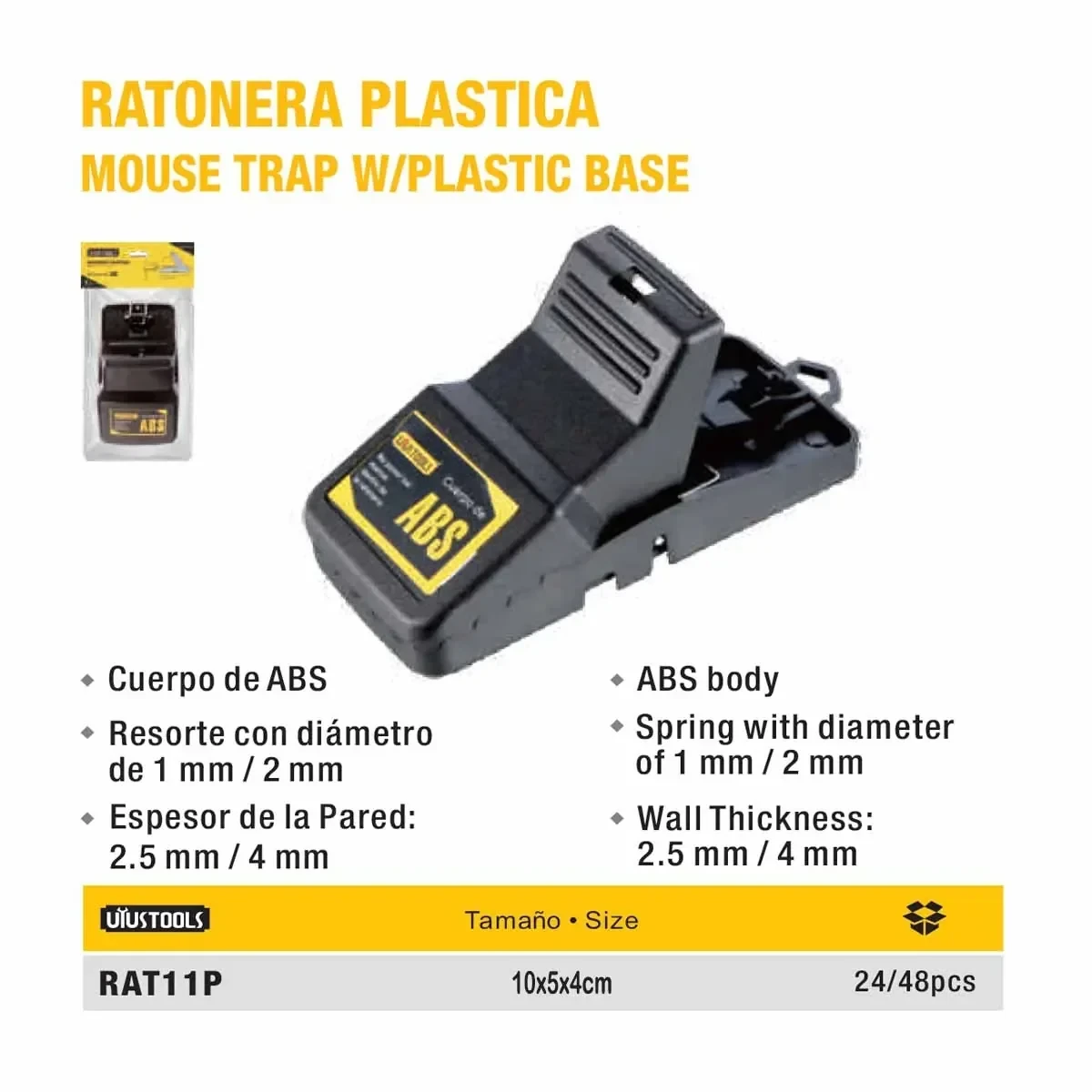 RATONERA PLASTICA UYUST 10xh5x4cm 