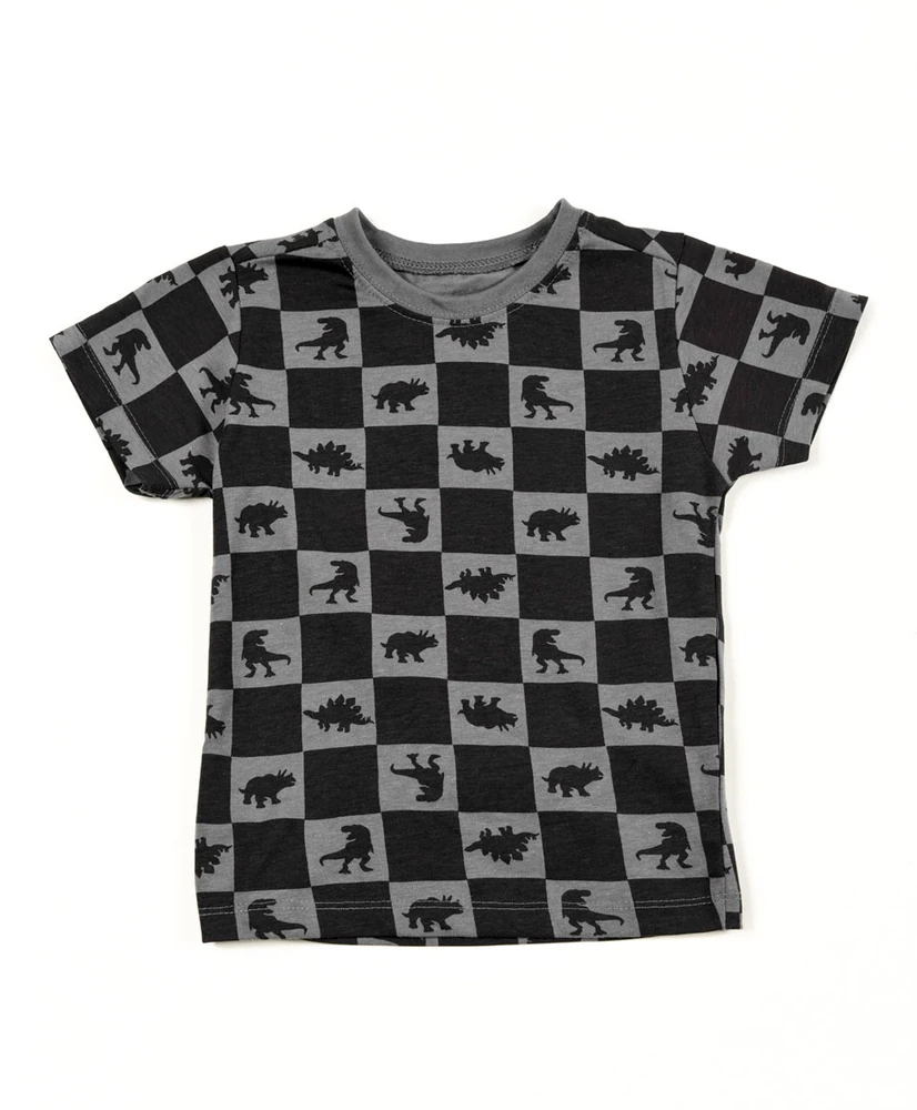 Polera mamga corta negra dino