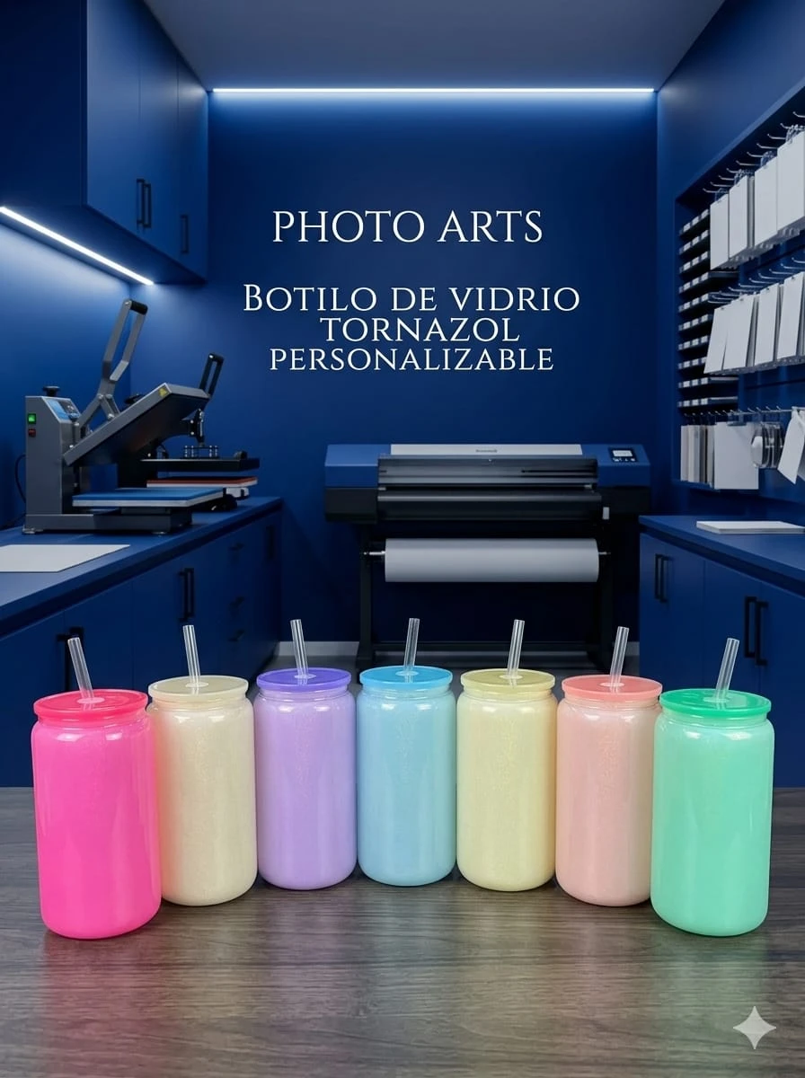 Botilo En Vidrio Tornasol Colores