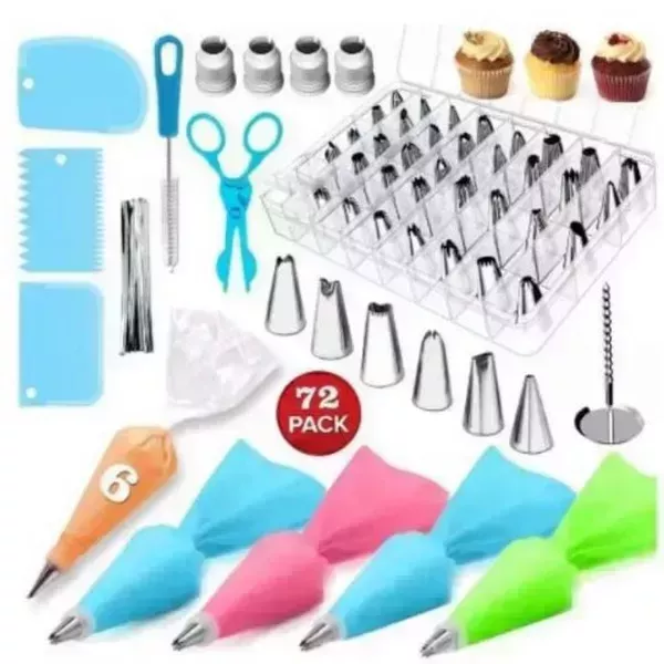 Set de repostería con mangas pasteleras y picos 72 pzs