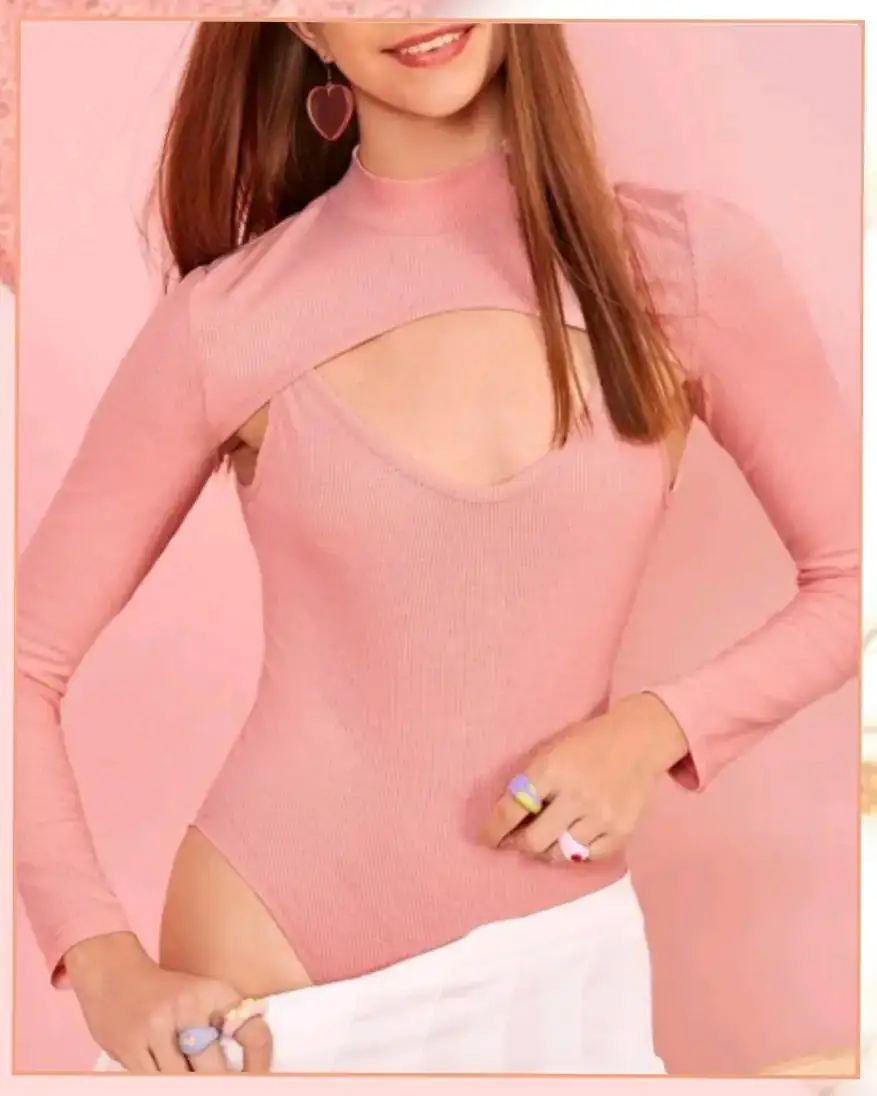 Xs - Body con abrigo manguito, rosa