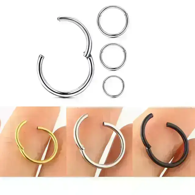 Piercing Aro tipo clicker de Titanium   4