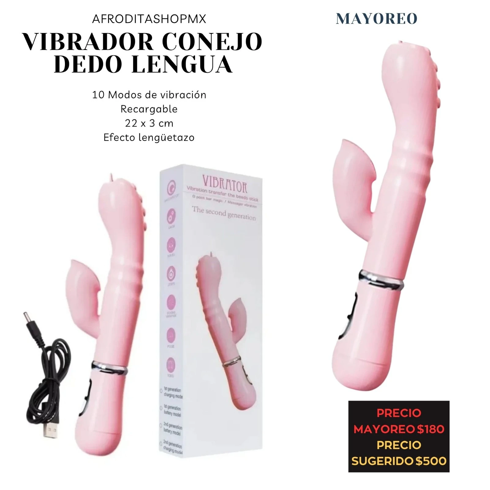 VIBRADOR CONEJO DEDO LENGUA