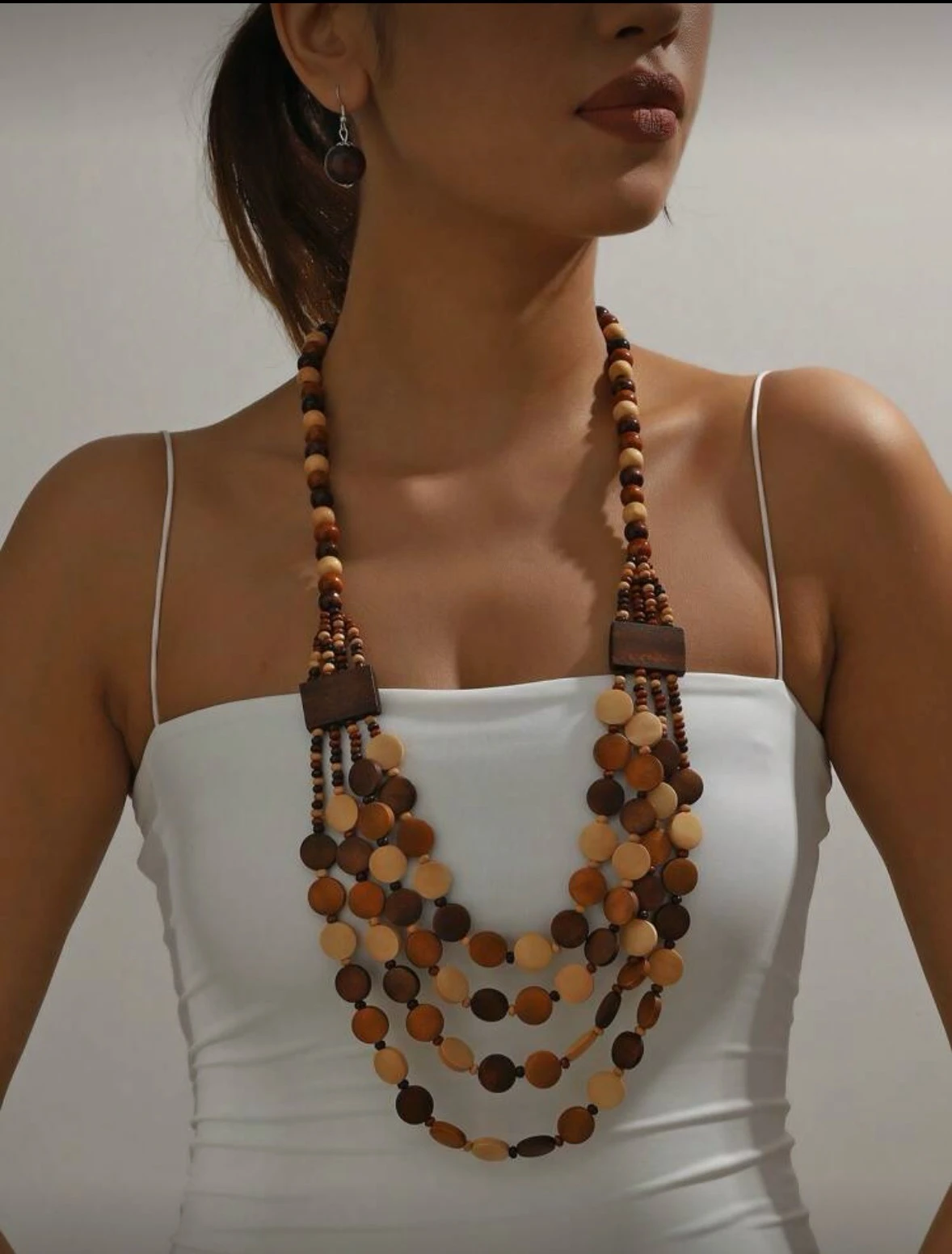 Collar "Tierra" en Capas de Madera Noble