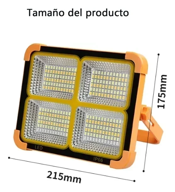 Foco Solar Led 150w Recargable usb powerbank Emergencia Camping Baliza