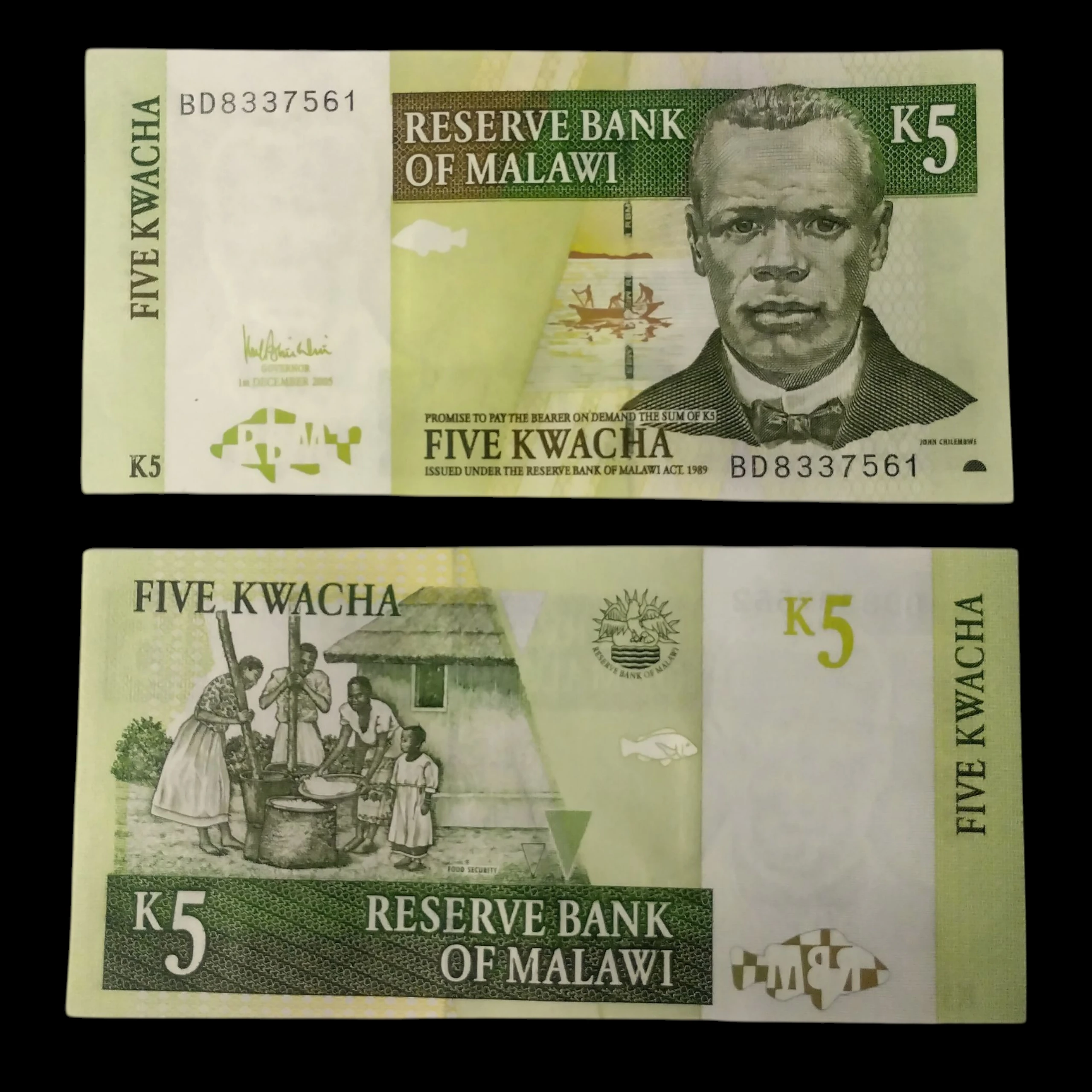 • Malawi 5 kwacha UNC 