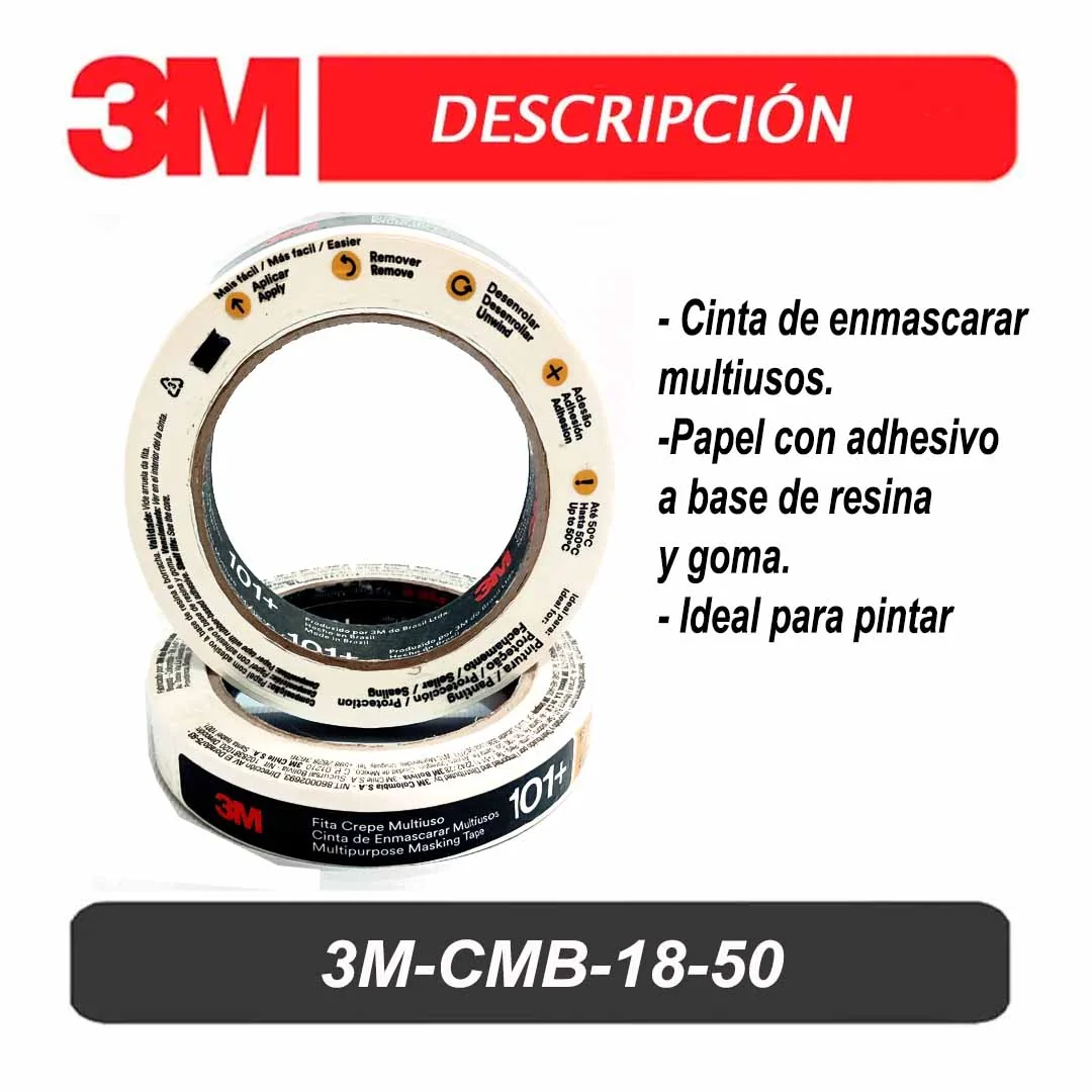 CINTA MASKING 3M-BL 101+18MM X 50 MTS 