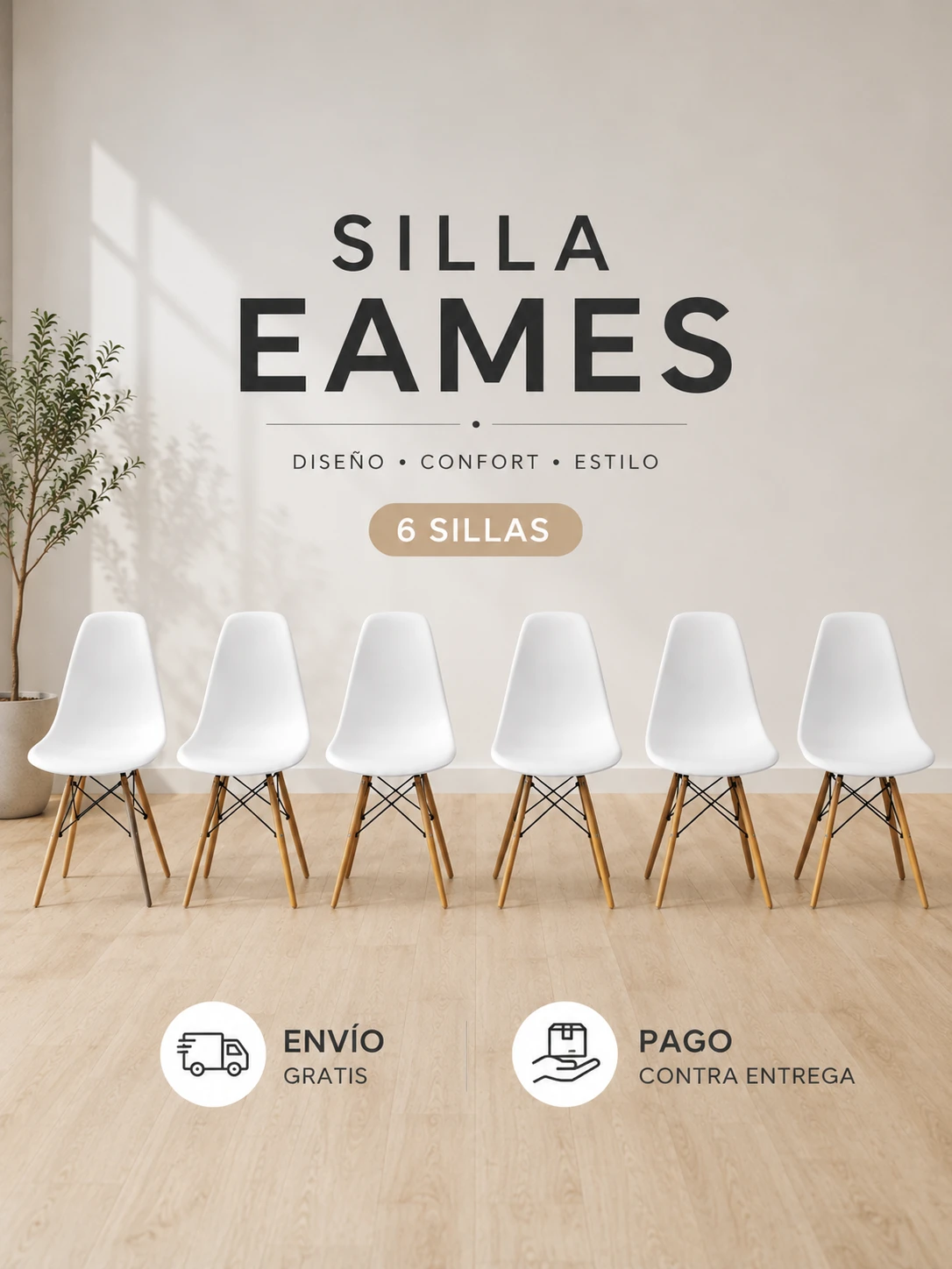SILLA EAMES X6 UNIDADES 