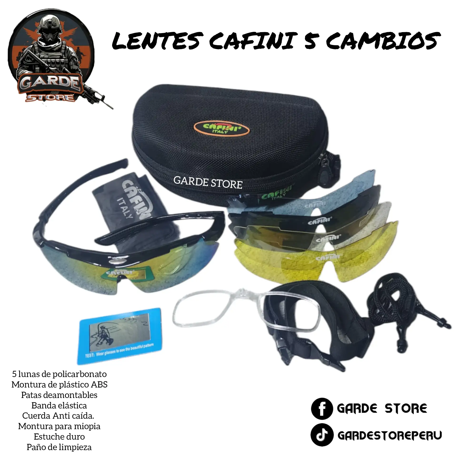 Lentes tácticos 5 lunas CAFINI