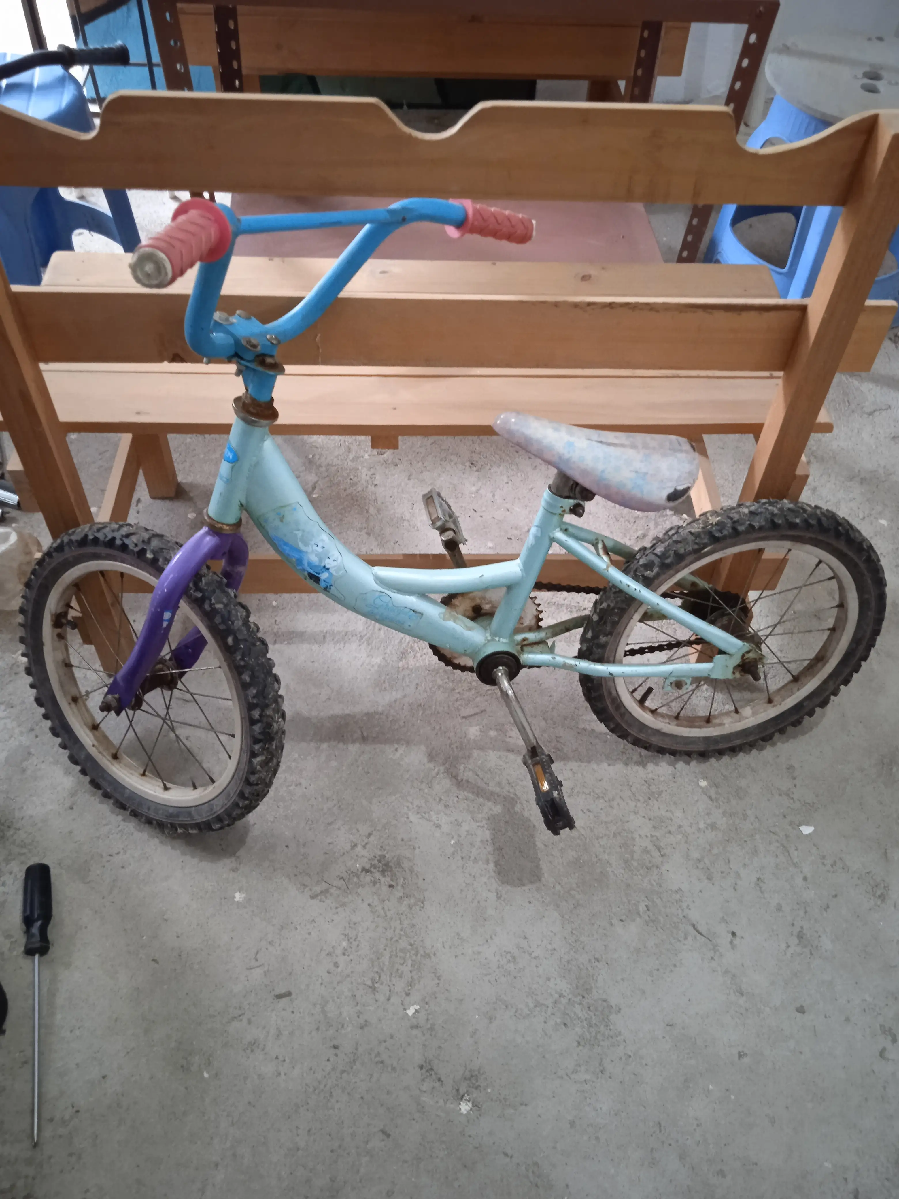 Bicicleta Chica Usada Rodada 16 azul 
