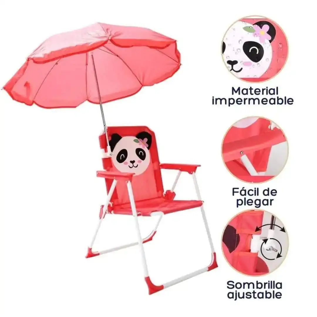 Silla para playa infantil con sombrilla 3