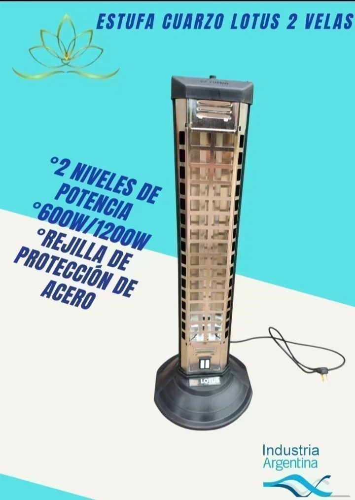 ESTUFA ELÉCTRICA DE CUARZO 2 VELAS 600W/1200W