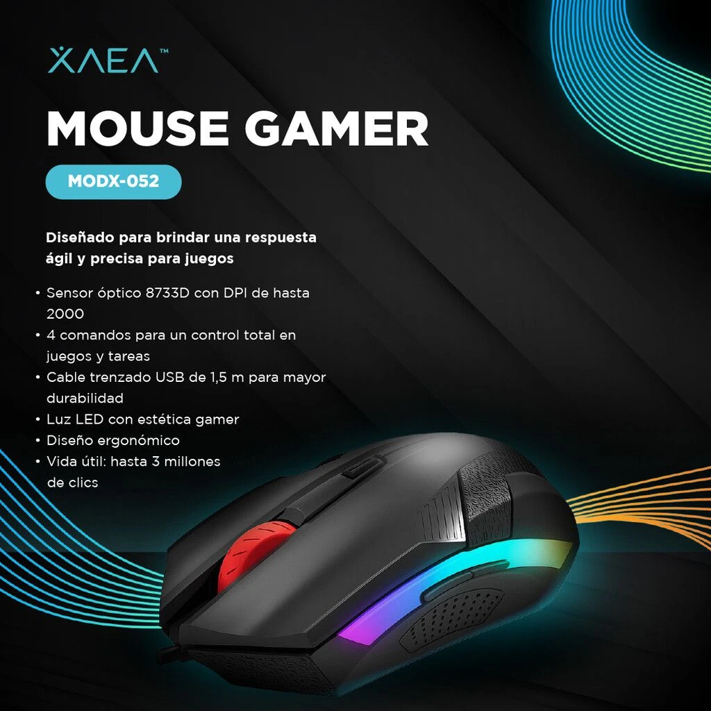 MOUSE GAMER MODX-052 – XAEA – NEGRO