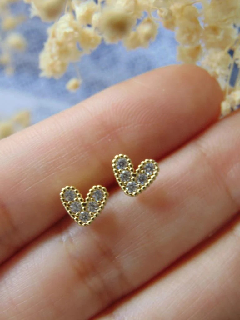 TOPOS RODIO DOR CORAZON MICROCIRCONES BLANCO