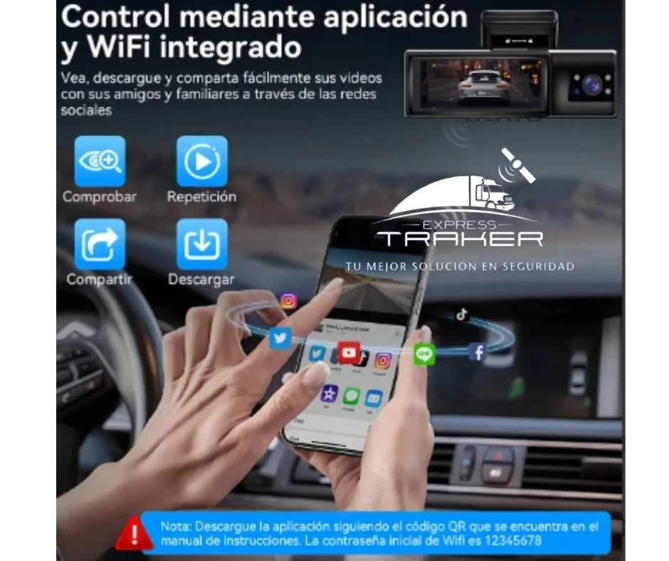DASHCAM 3 CÁMARAS WIFI 64GB FIJA 5