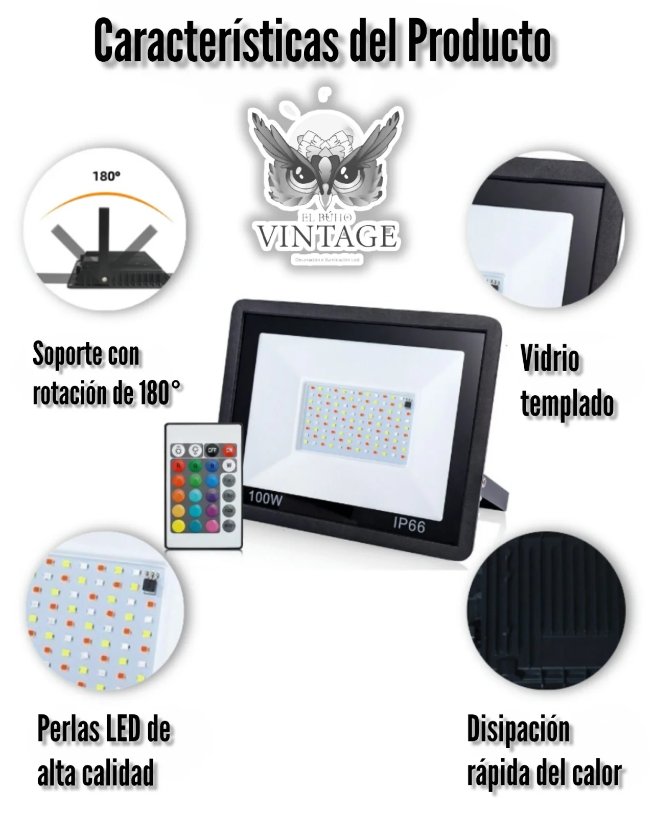 Reflector LED RGB 50w y 100w 10