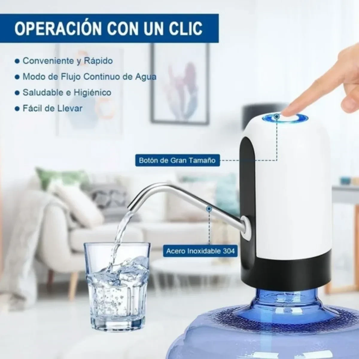 Dispensador Electrico De Agua Recargable Para Botellones 2