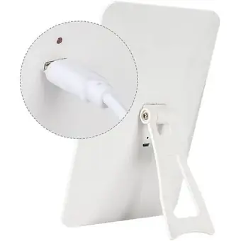 ESPEJO CON LUZ LED, LBP, RECARGABLE, 20.5 CM (8’’) -BLANCO  3