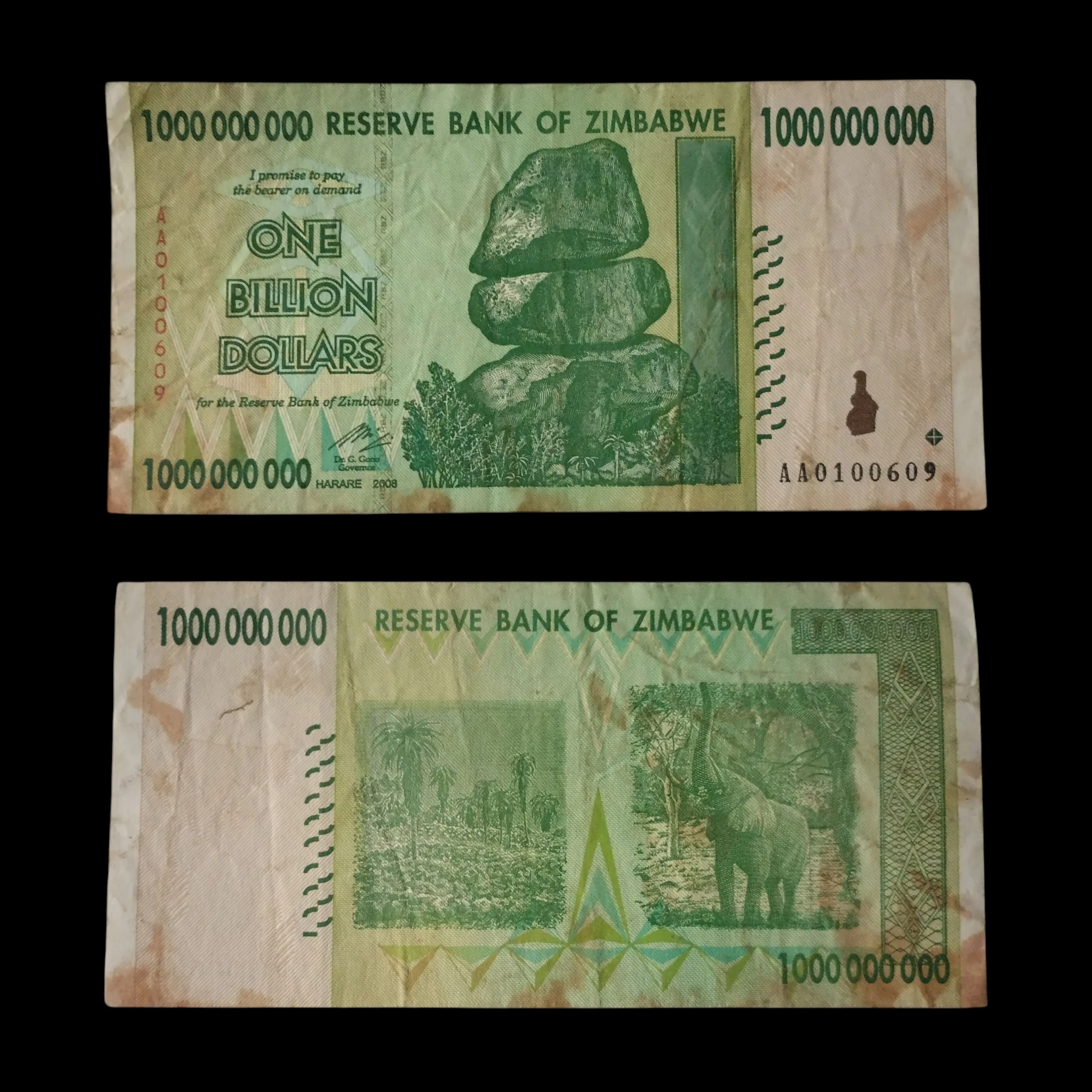 • Zimbawe 1 billon  de dolares VF 