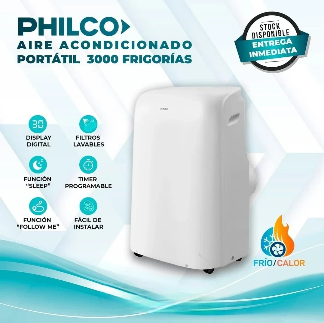 Aire Ac Portátil Philco  Frio/Calor 3000F 3500W