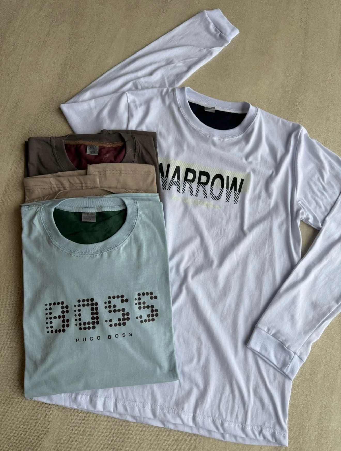 CAMISETAS MANG LARGA ALGODÓN 