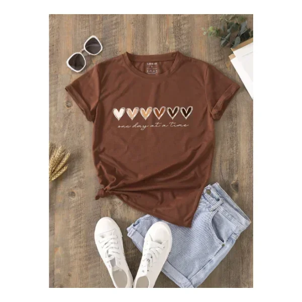 Camiseta con estampado de corazón