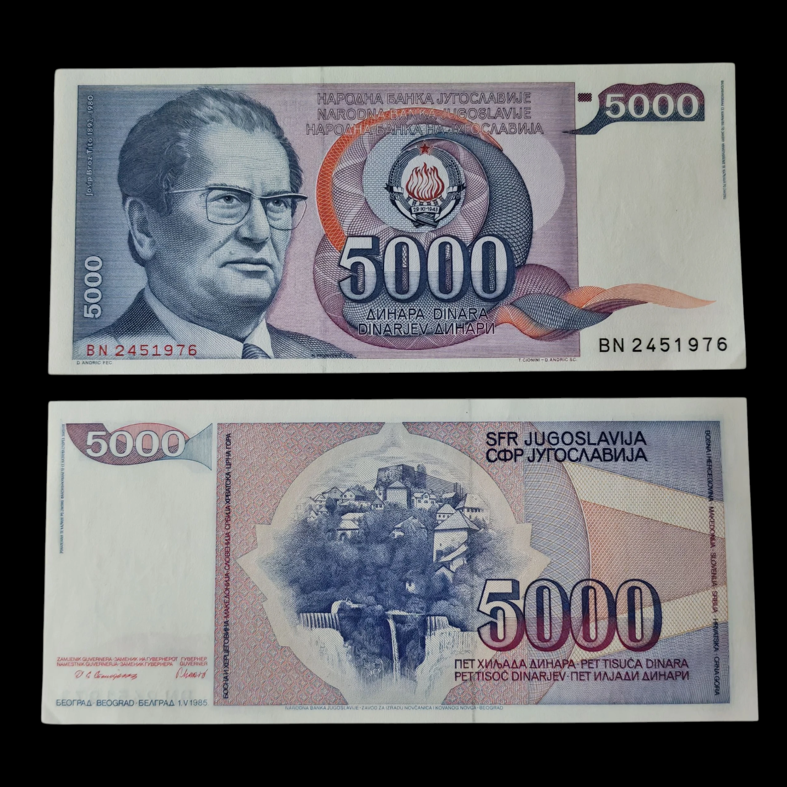 ° Yugoslavia 5000 dinares UNC