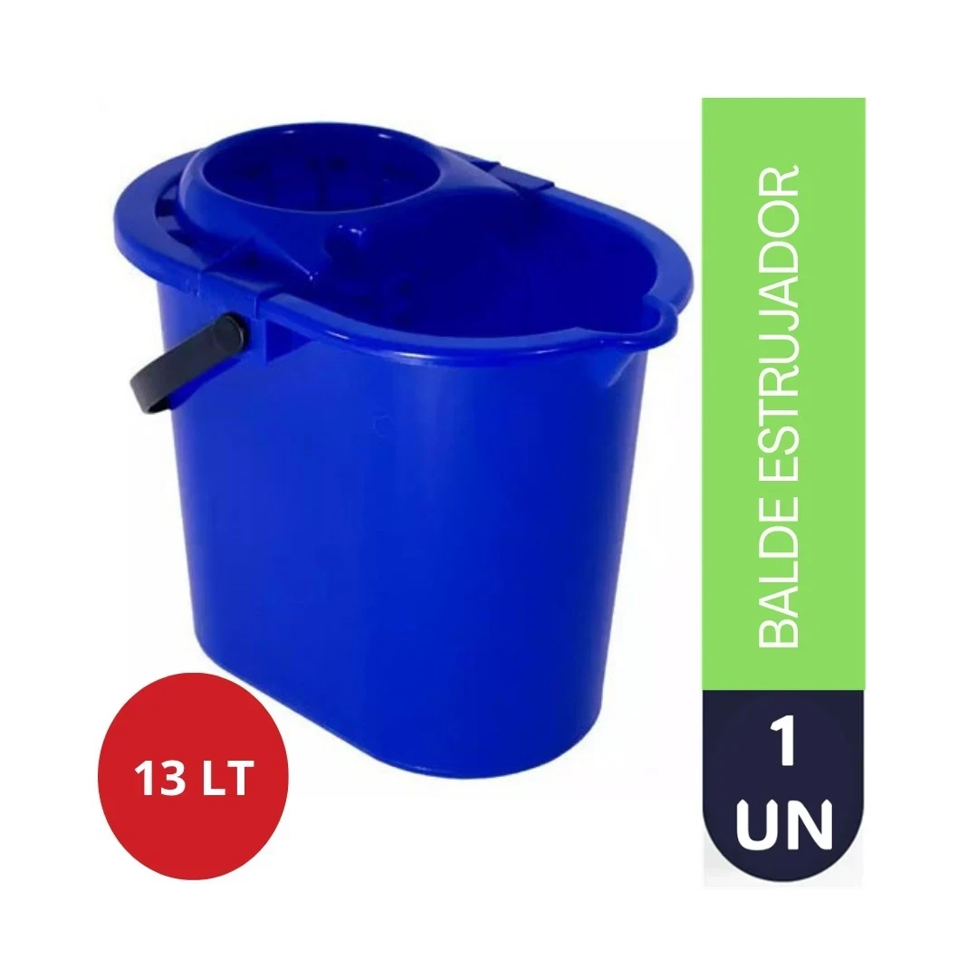 BALDE ESTRUJADOR CON RUEDAS 13 LT