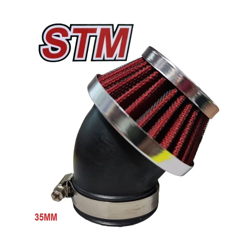 FILTRO AIRE CONICO CURVA 45° 35MM PLATA [STM] -42551