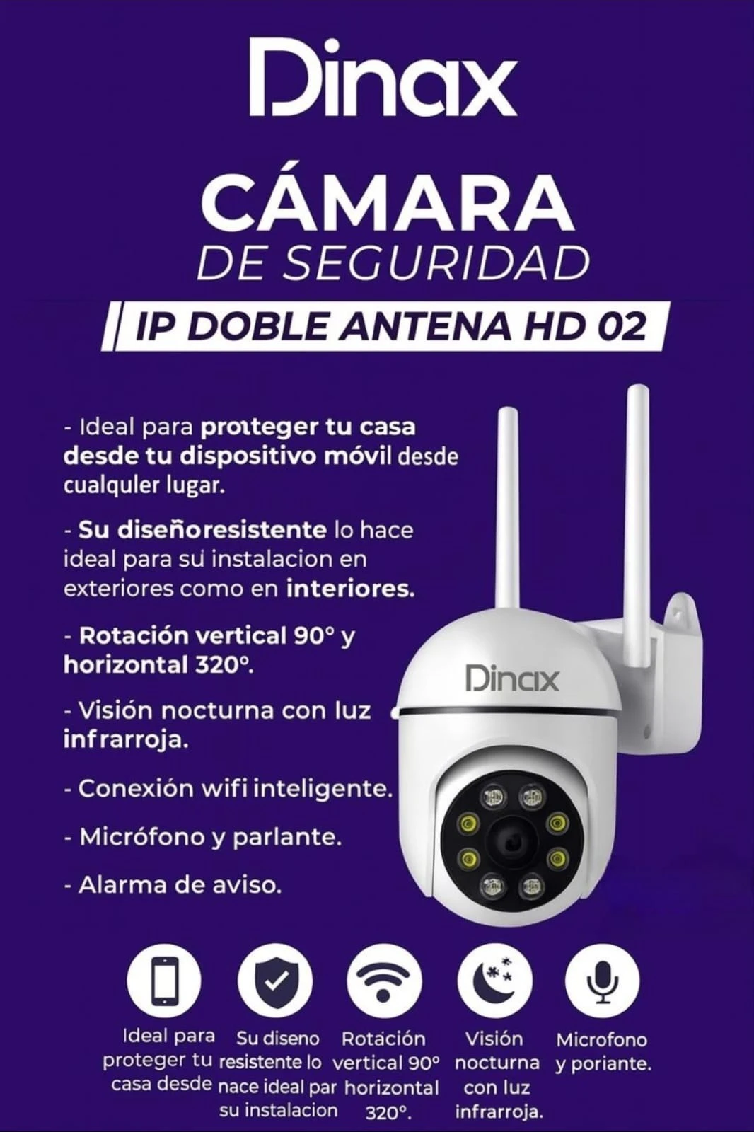 CAMARA DINAX doble antena CAJA VIOLETA