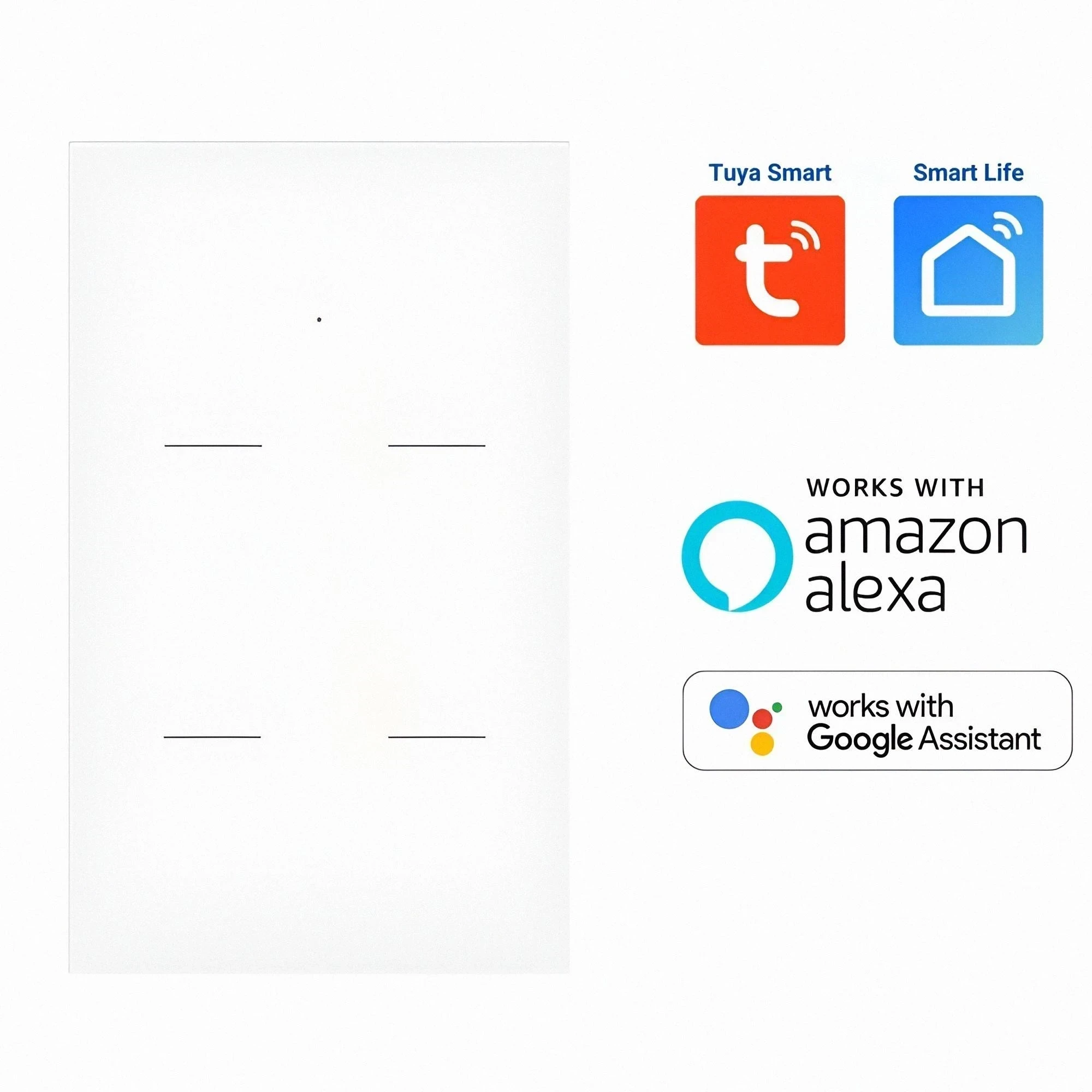 INTERRUPTOR CUADRUPLE INTELIGENTE WIFI 10A 120VAC COLOR BLANCO S/NEUTRO APP DEXEL SMART