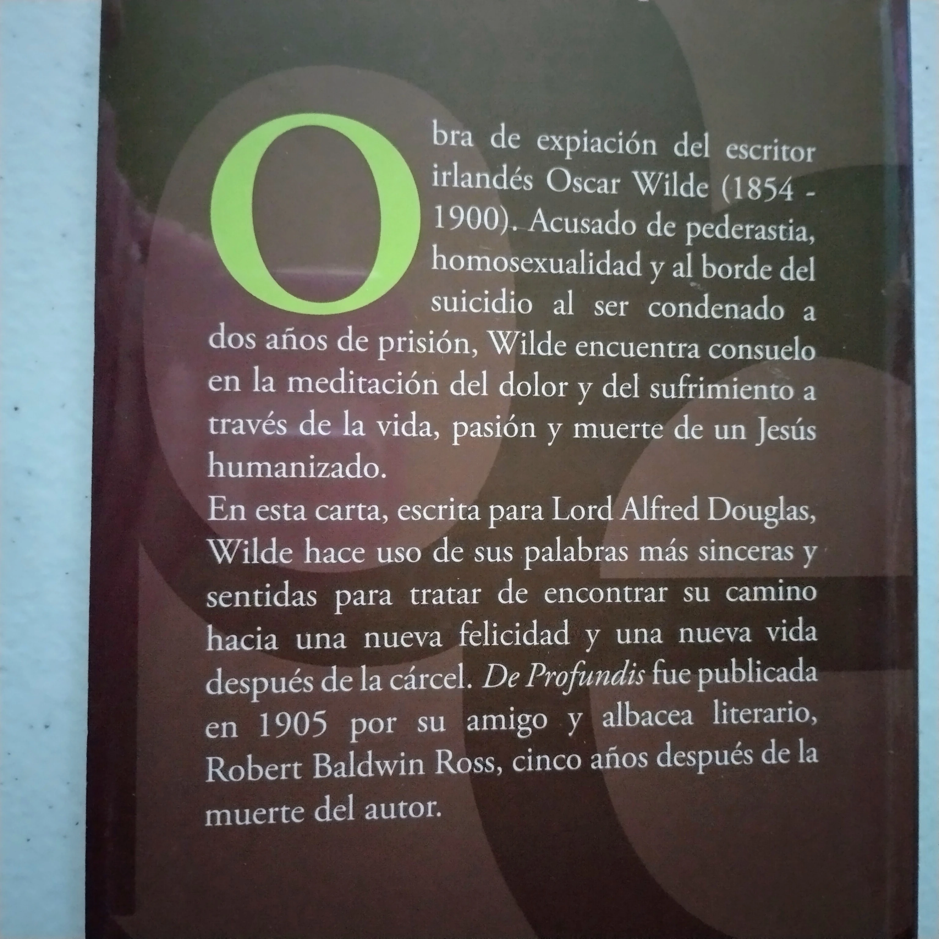 De profundis, Oscar Wilde, nuevo 2