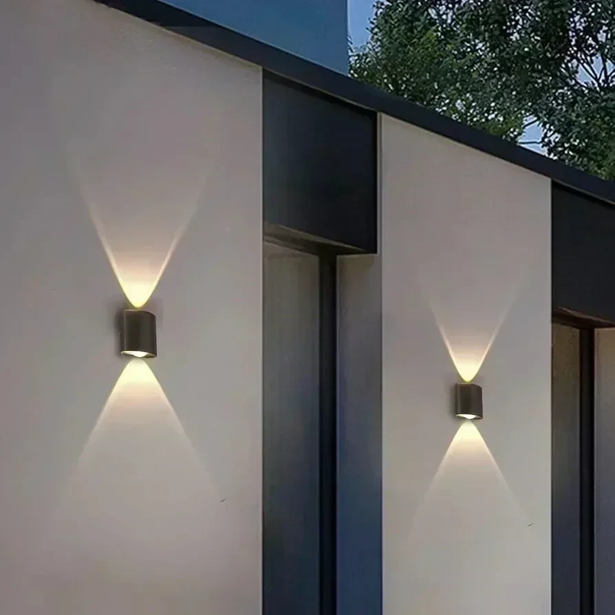 APLIQUE PARED LED DECO NEGRO PC IP65 2X2W 3000K 2