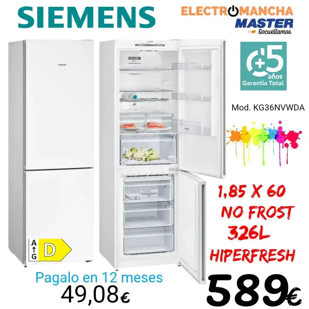 FRIGO COMBI SIEMENS MOD. KG36NVWDA 1,86*60