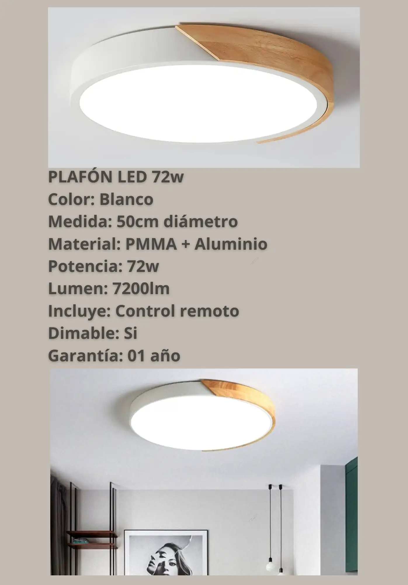 Plafón LED Decorativo 72w  3