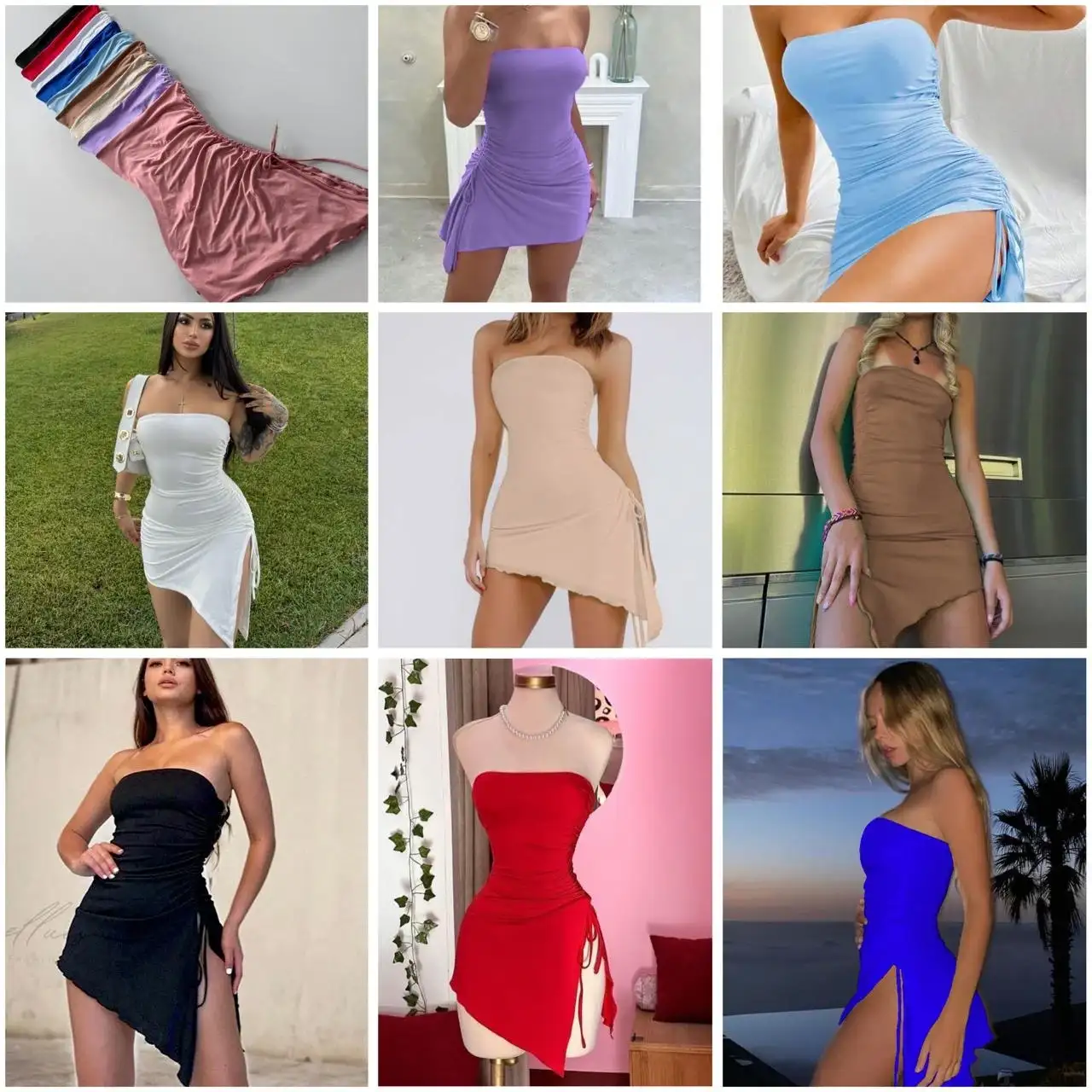 VESTIDO CORTO CON ABERTURA