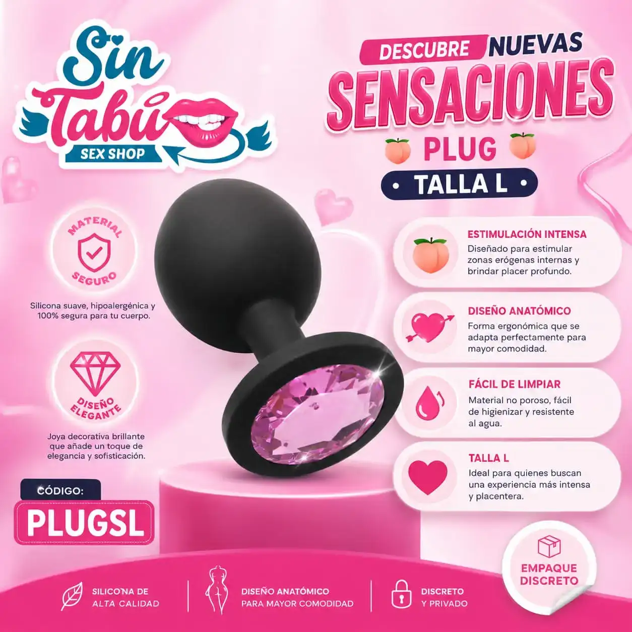 PLUG ANAL SILICÓN TALLA L