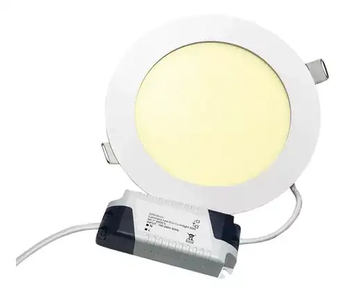 Panel led 9w redondo incrustar luz cálida 