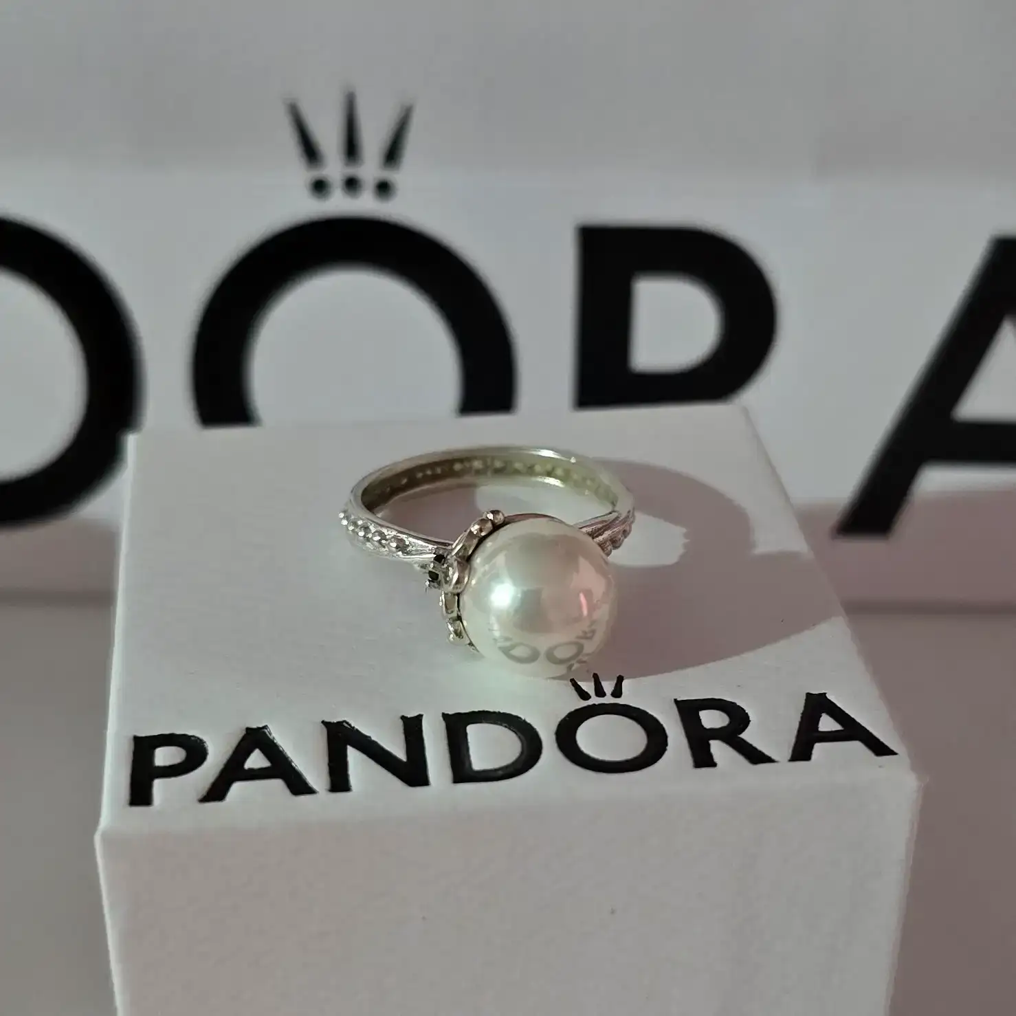 Pandora White Pearl Garden Odyssey Ring  3