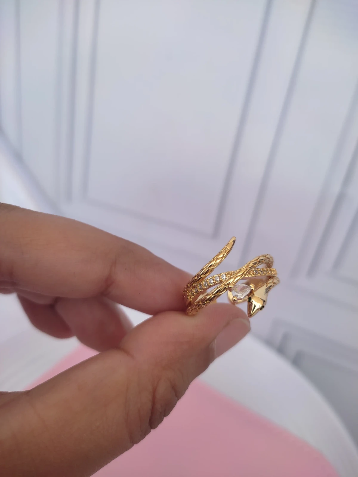 ANILLO AJUSTABLE SNAKE ZIRCON ENTRELAZADO