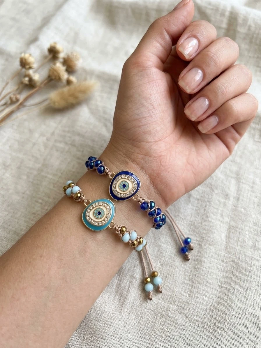 Pulseras cristales y ojo turco 2