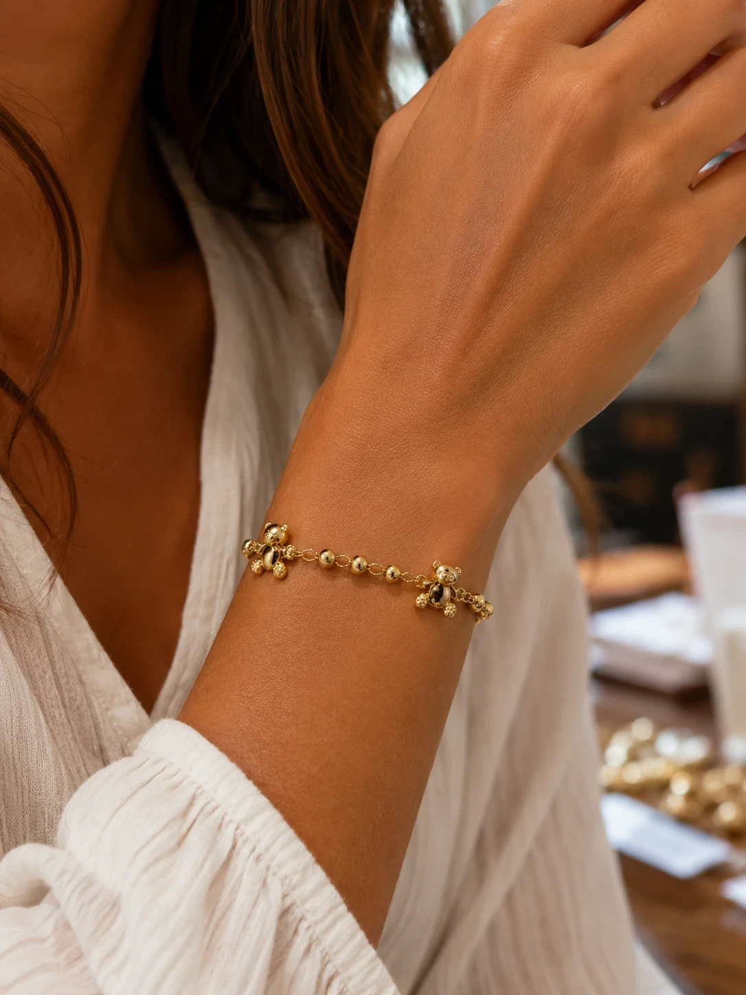 Pulsera oro doble laminado 