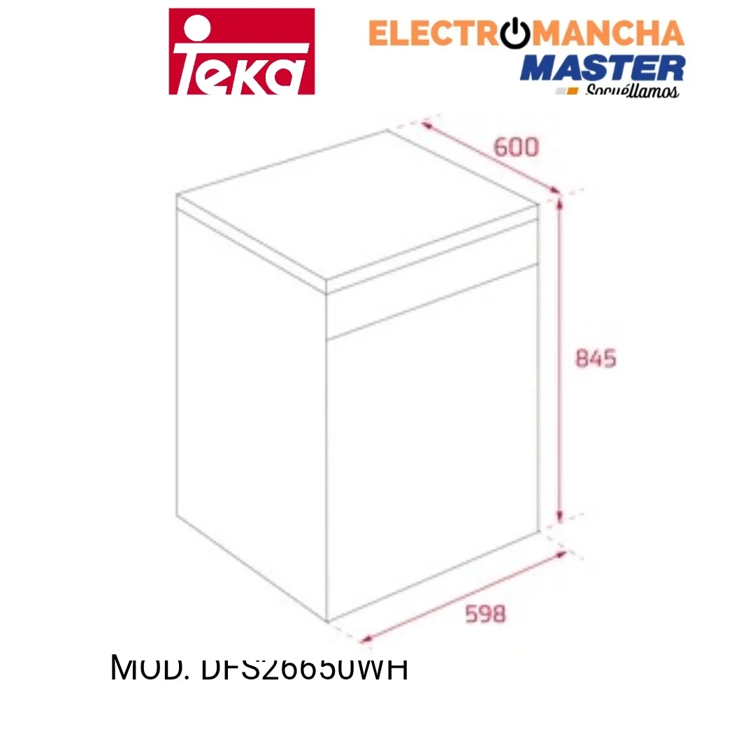 LAVAVAJILLAS TEKA DFS26650WH 13 CUB. CLASE E 6