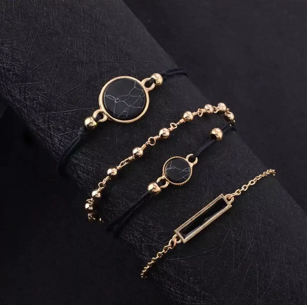Juego de Pulseras Negras