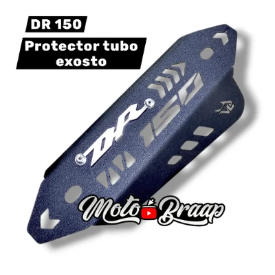 AC DR 150 Protector de Exosto acero negro logo 3d cromado ML