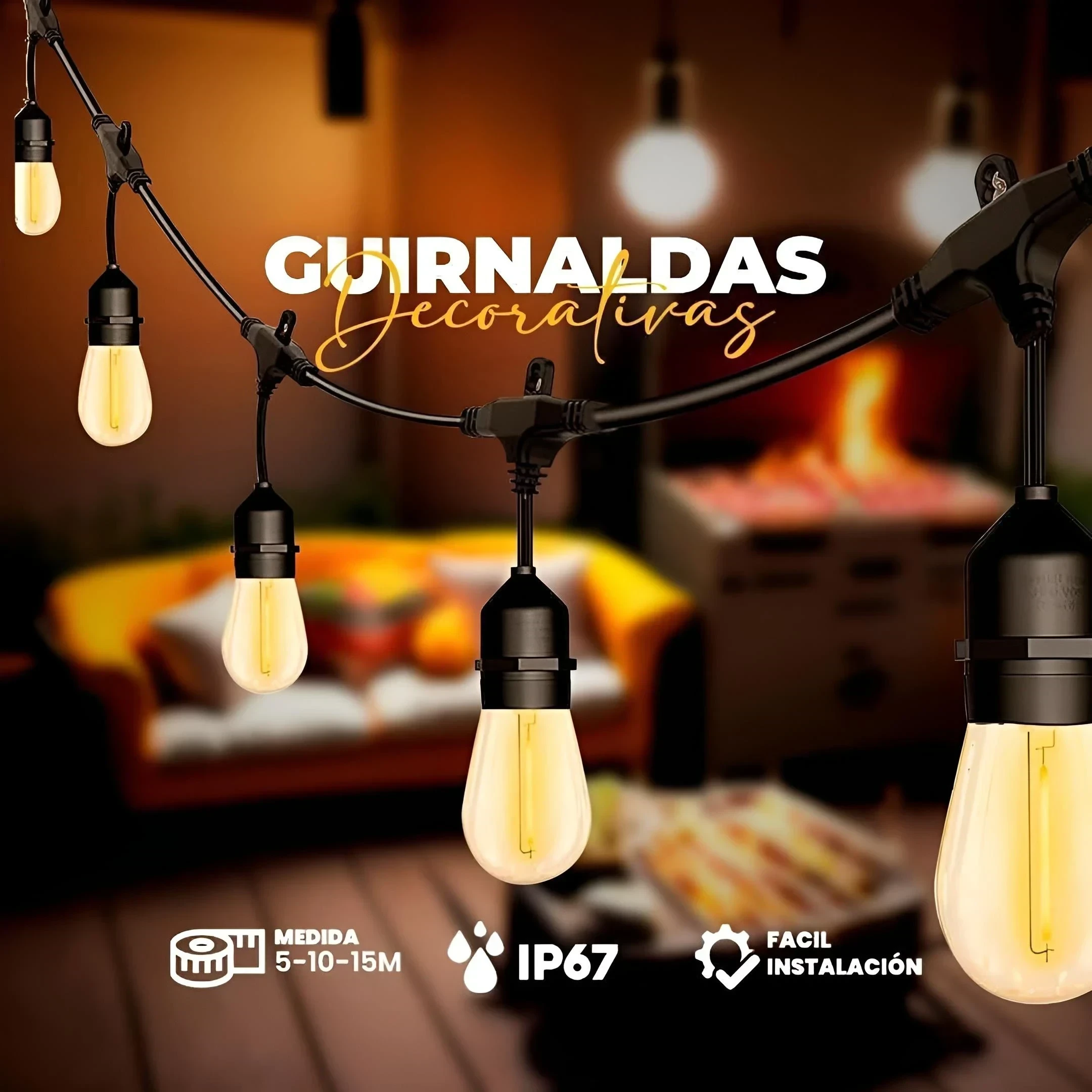 GUIRNALDA NEGRA DECORATIVA 