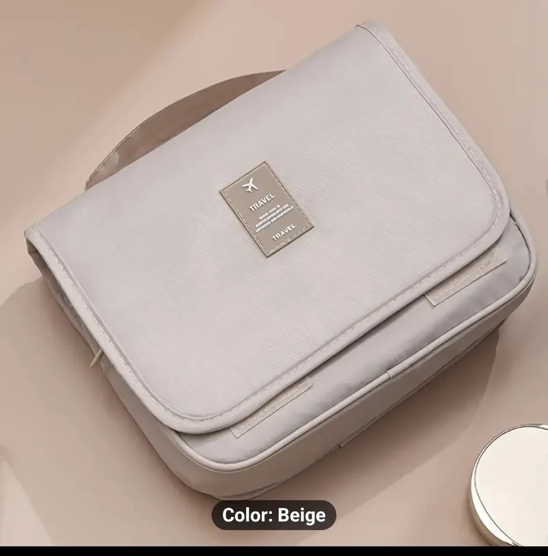 Neceser de viaje colgante con gancho, organizador de maquillaje  2